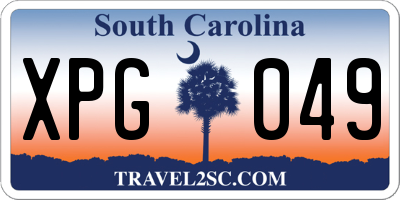 SC license plate XPG049