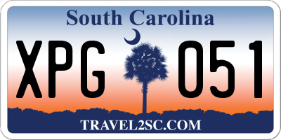 SC license plate XPG051
