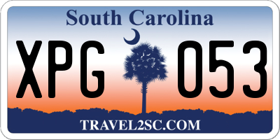 SC license plate XPG053