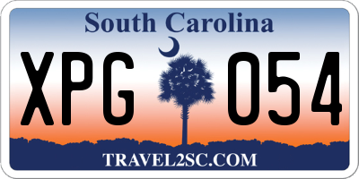 SC license plate XPG054