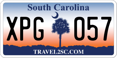 SC license plate XPG057