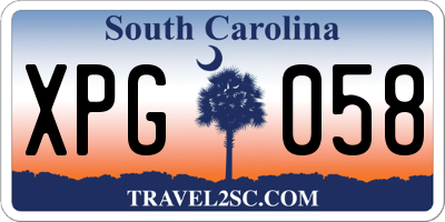 SC license plate XPG058