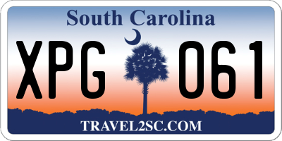 SC license plate XPG061