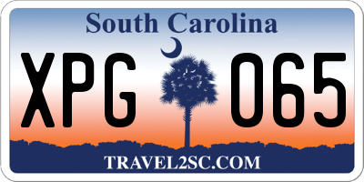 SC license plate XPG065