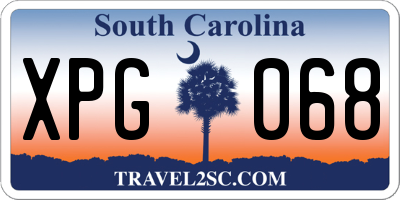 SC license plate XPG068