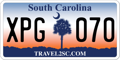 SC license plate XPG070