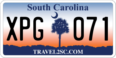 SC license plate XPG071