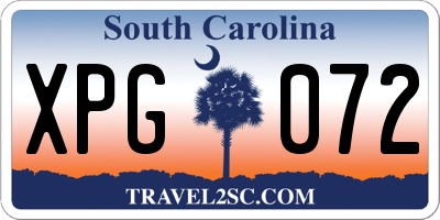 SC license plate XPG072