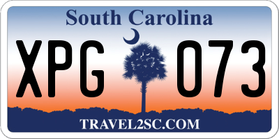 SC license plate XPG073