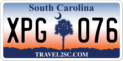 SC license plate XPG076
