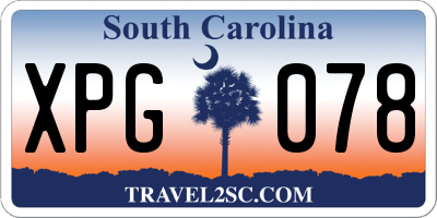 SC license plate XPG078
