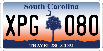 SC license plate XPG080
