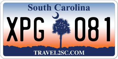 SC license plate XPG081