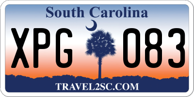 SC license plate XPG083