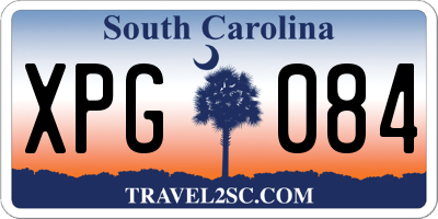 SC license plate XPG084