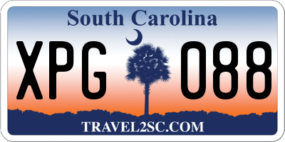 SC license plate XPG088