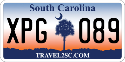 SC license plate XPG089