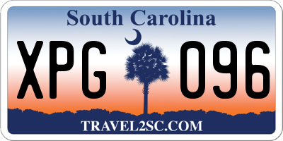 SC license plate XPG096