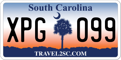 SC license plate XPG099