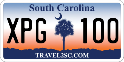 SC license plate XPG100