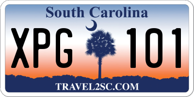SC license plate XPG101