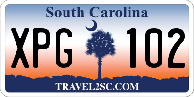 SC license plate XPG102