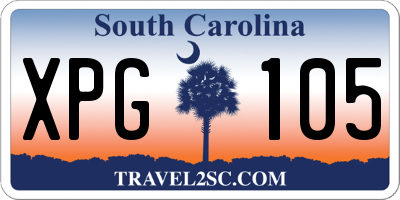 SC license plate XPG105