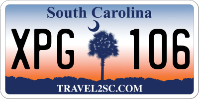 SC license plate XPG106