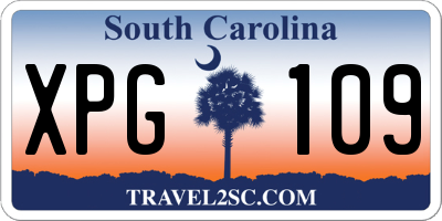 SC license plate XPG109