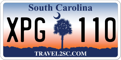 SC license plate XPG110