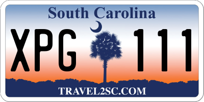 SC license plate XPG111