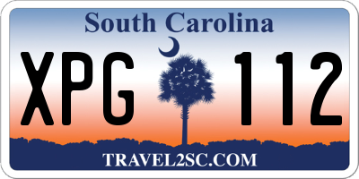 SC license plate XPG112
