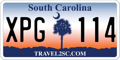SC license plate XPG114