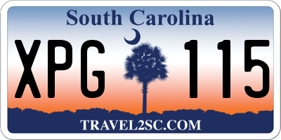 SC license plate XPG115