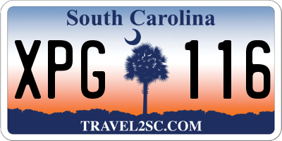 SC license plate XPG116
