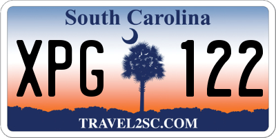 SC license plate XPG122