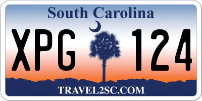 SC license plate XPG124