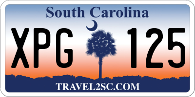 SC license plate XPG125