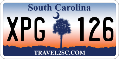 SC license plate XPG126