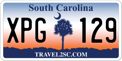 SC license plate XPG129