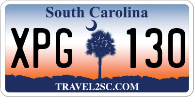 SC license plate XPG130