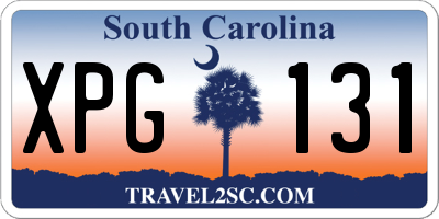 SC license plate XPG131