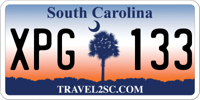 SC license plate XPG133