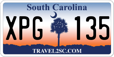 SC license plate XPG135