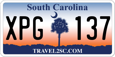 SC license plate XPG137