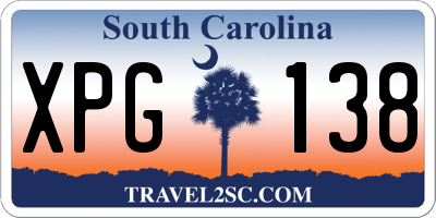 SC license plate XPG138