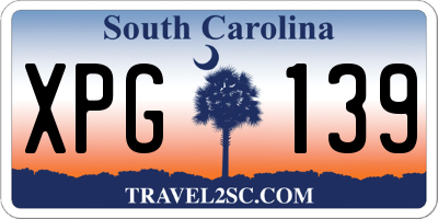SC license plate XPG139