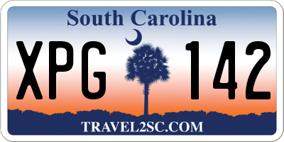 SC license plate XPG142
