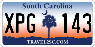 SC license plate XPG143