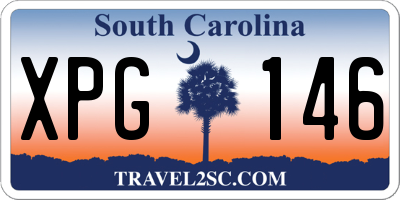 SC license plate XPG146